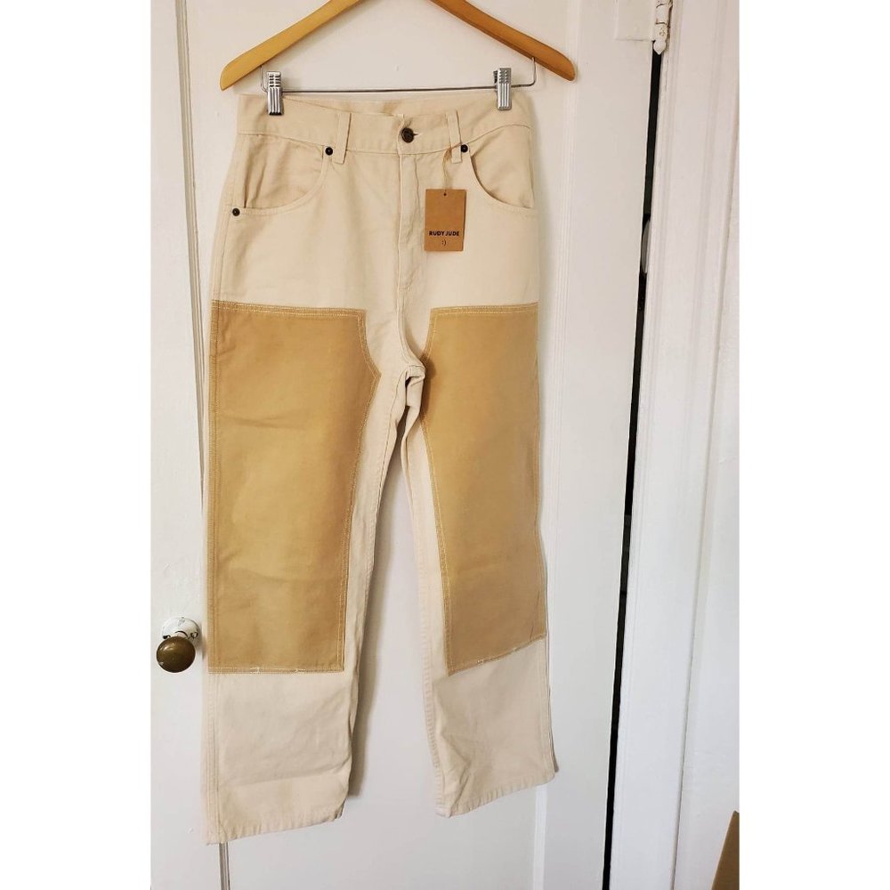 Rudy Jude Colorblock Utility Jeans in Sand Size 2 Brand New
